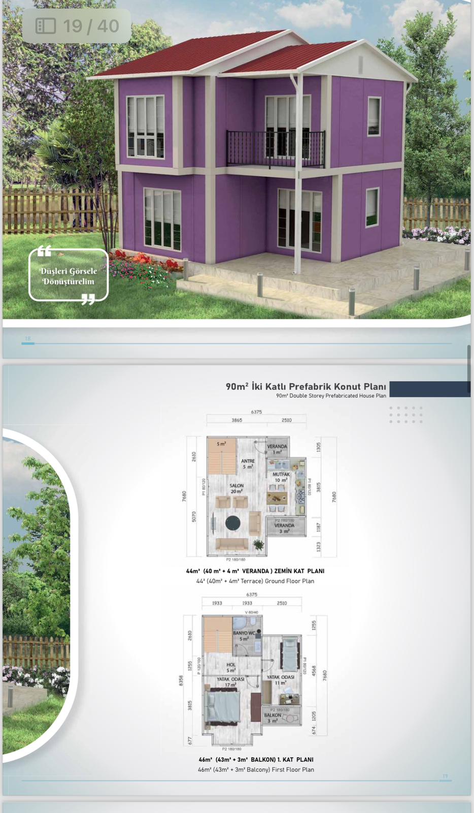 90 Metre kare dublex
